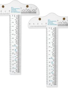 2 Pieces T-Square Rulers, 6 inch/15 cm T-Shape Acrylic Transparent Ruler Plastic T-Ruler Drafting Tools Drafting T Square T Ruler Transparent for Drafting and Crafting General Layout Work